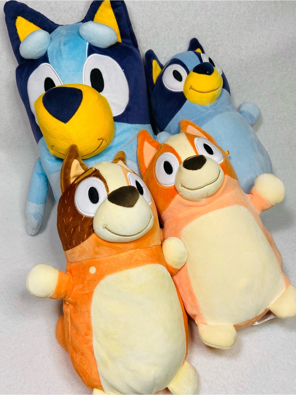 Disney Jr Bluey Plush Lot Squishmallow HugMee Bingo Bluey Chili + Best Friend